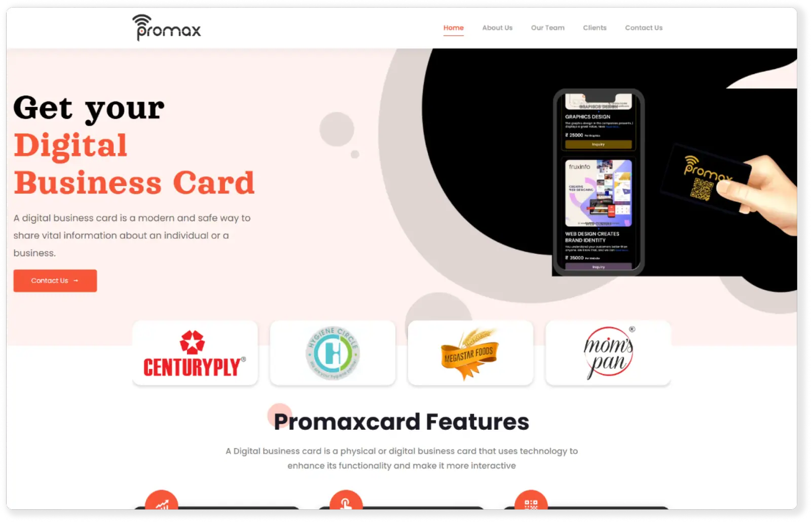 Promax Card website portfolio screenshot — Fruxinfo